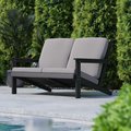 Flash Furniture Black Poly Resin Loveseat-Charcoal Cushions JJ-C14022-BK-GG